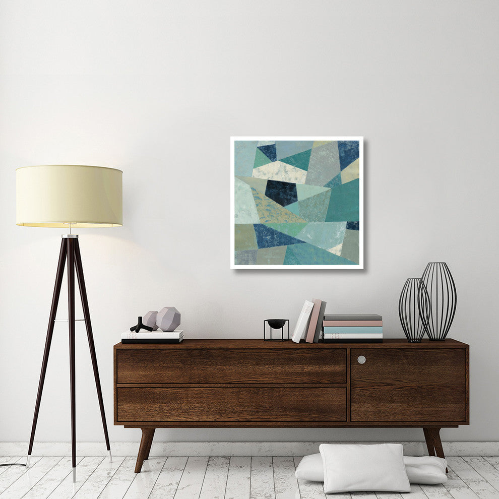 "Indigo Geo Metric II" Digital Paper Print by Silvia Vassileva, 32"x32"
