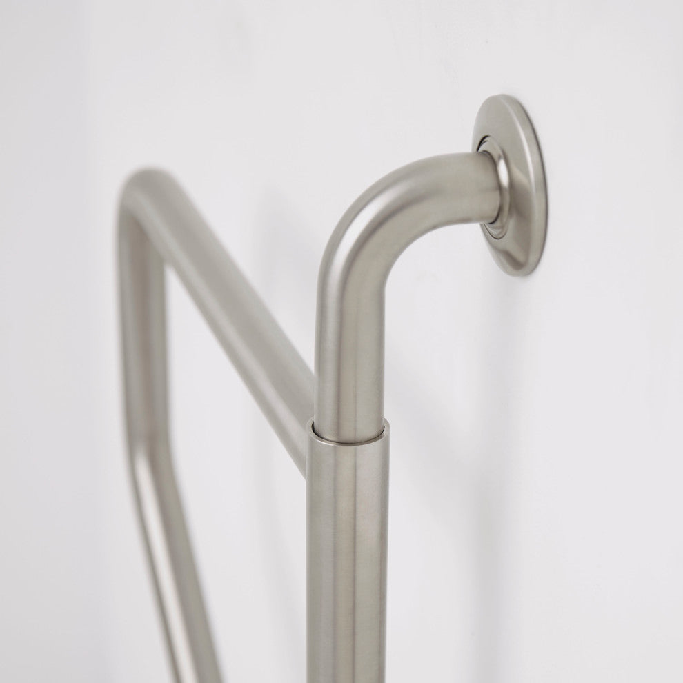 36" Swing Away Wall Bathroom Grab Bar, Satin Stainless, 36" Wall to Wall
