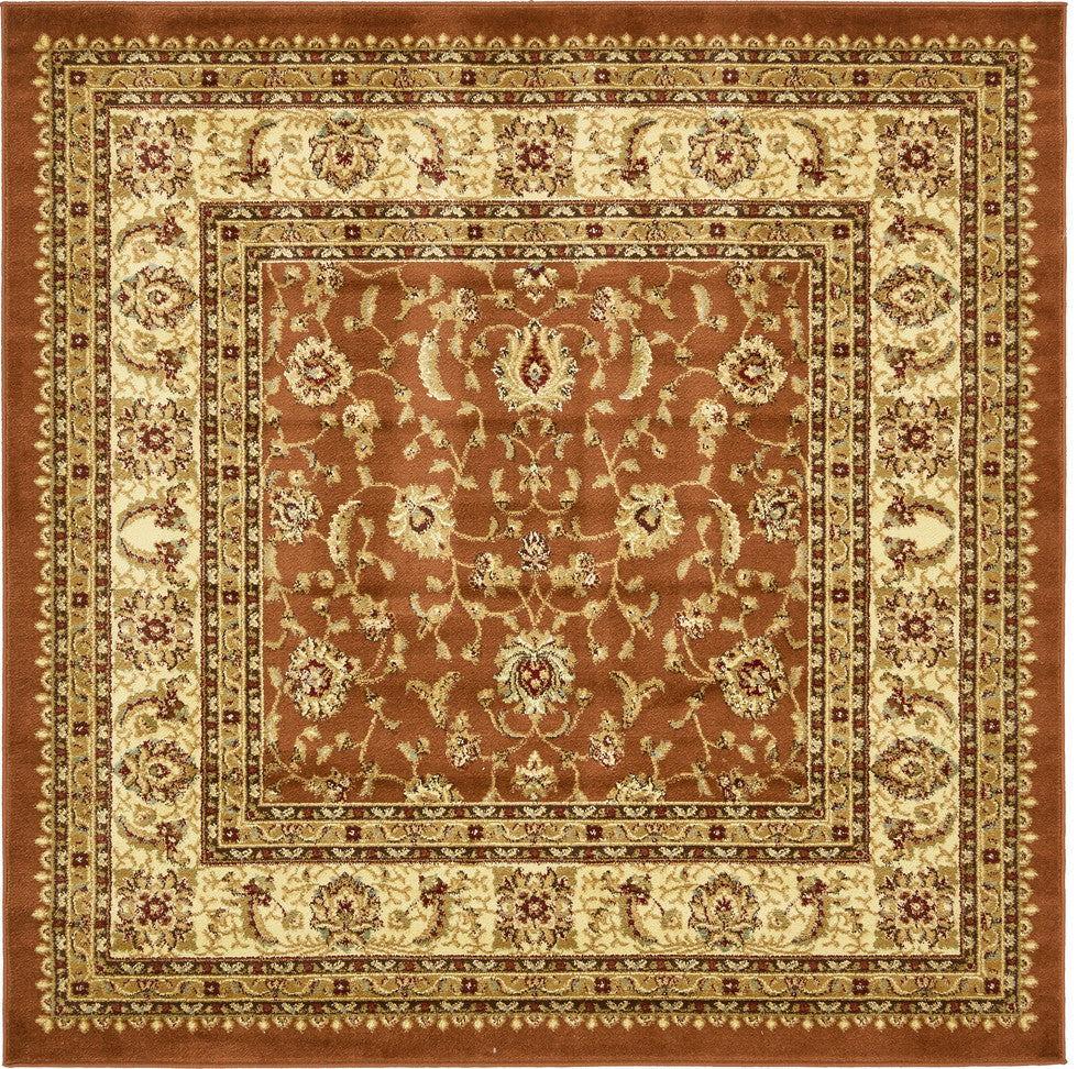 Unique Loom Brick Red St. Louis Voyage 6' 0 x 6' 0 Square Rug