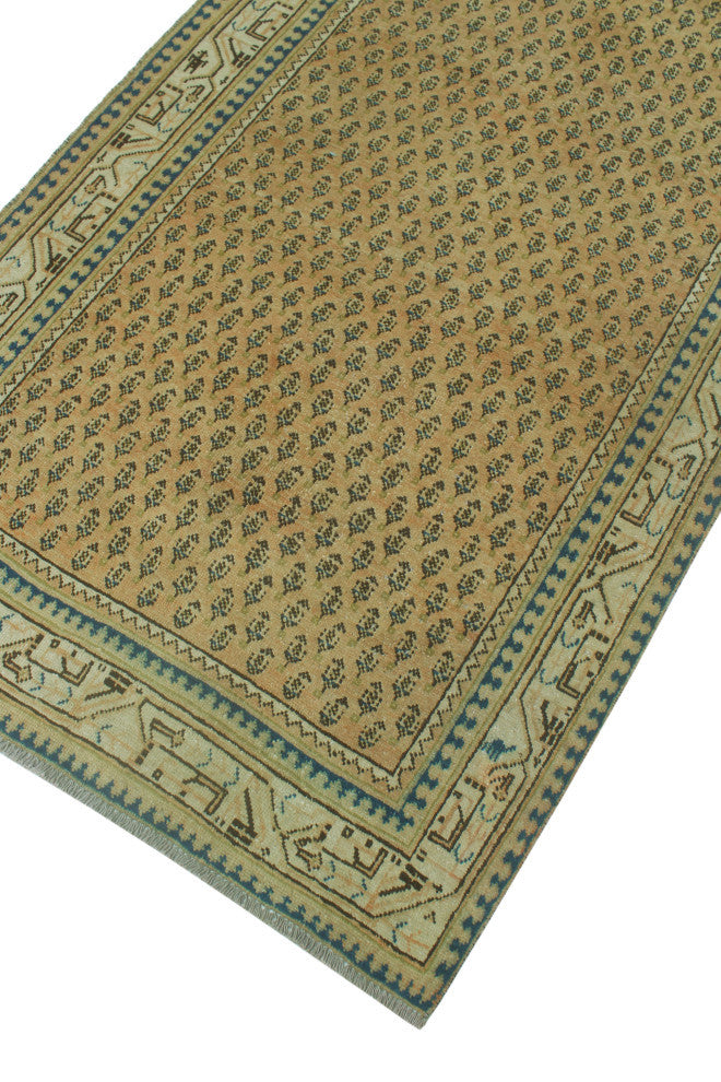 Vintage Distressed Mahmut Rust/Ivory Runner, 3'7x10'3