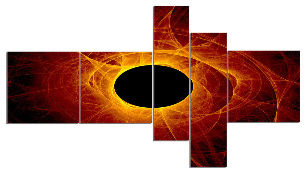 The Eye of God Digital Art, Abstract Wall Art Canvas, 60"x32", 5 panels