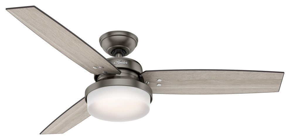 Hunter Fan Company 52" Sentinel Brushed Slate Ceiling Fan With Light and Remote
