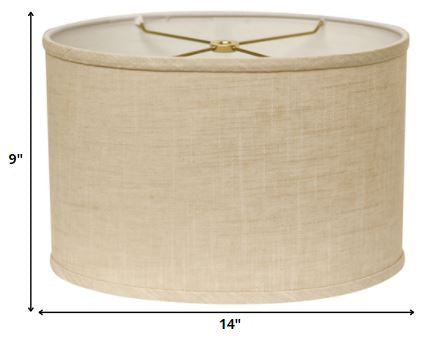 14" Light Wheat Throwback Oval Linen Lampshade