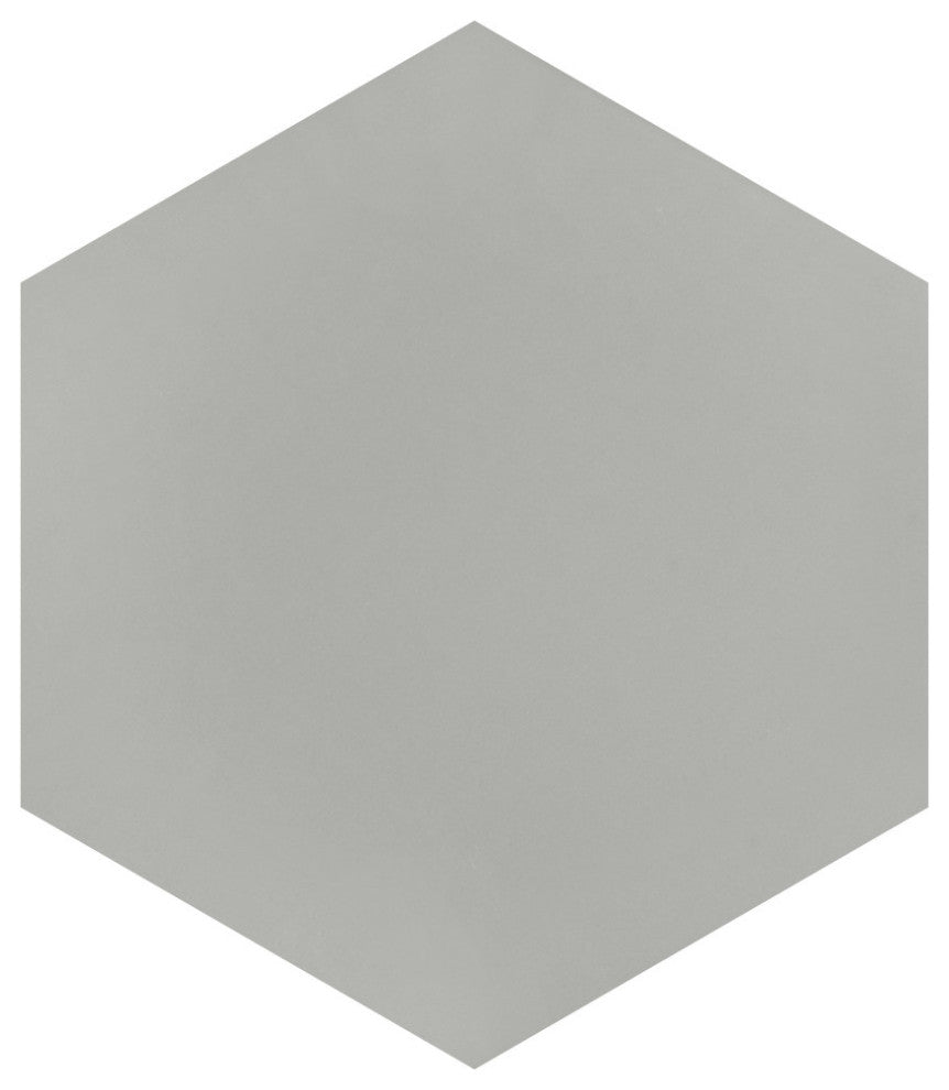 Textile Hex Porcelain Floor and Wall Tile, Silver