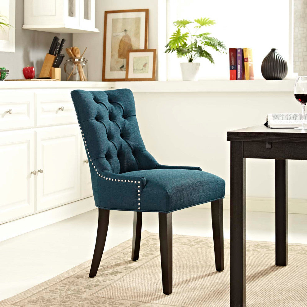 Modern Azure Regent Fabric Dining Chair