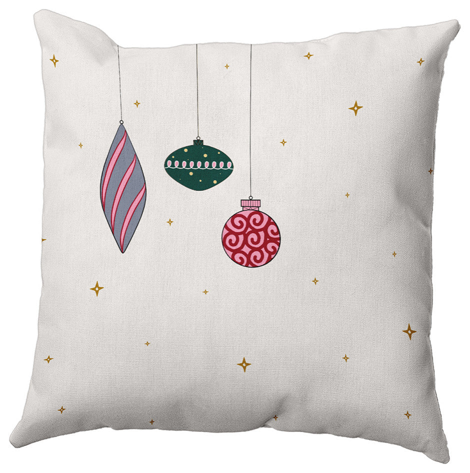 Christmas Green Light Bright Christmas Polyester Throw Pillow, 26"x26"
