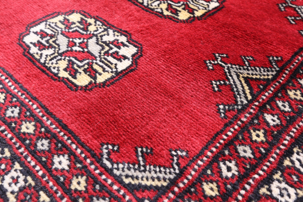 2' 1" X 6' 9" Runner Signed Silky Bokhara Hand Knotted Rug - Q13819