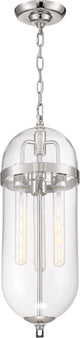 Nuvo Fathom 3-Light Incandescent Polished Nickel Clear Pendants