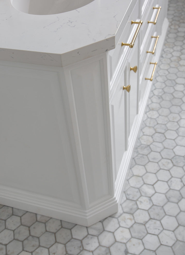 72" Palace Collection With Hardware, Satin Brass Finish, Pure White, F2-0012 Fau