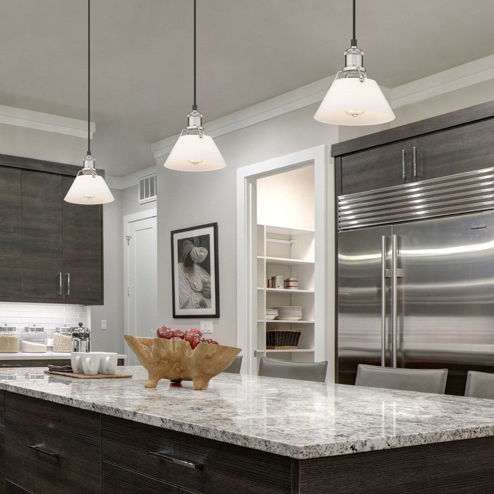 Golden Lighting 3306-S OP Orwell 8"W Mini Pendant - Pewter