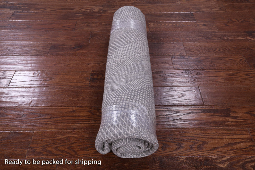 6' Round Wool and Silk Handmade Savannah Grass Rug Q11462