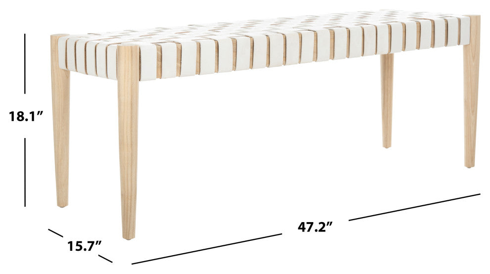 Safavieh Amalia Leather Weave Bench