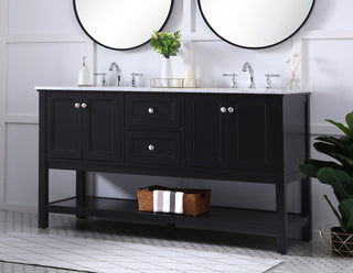 Home Living 60" Double Sink Bathroom Vanity Set, Black