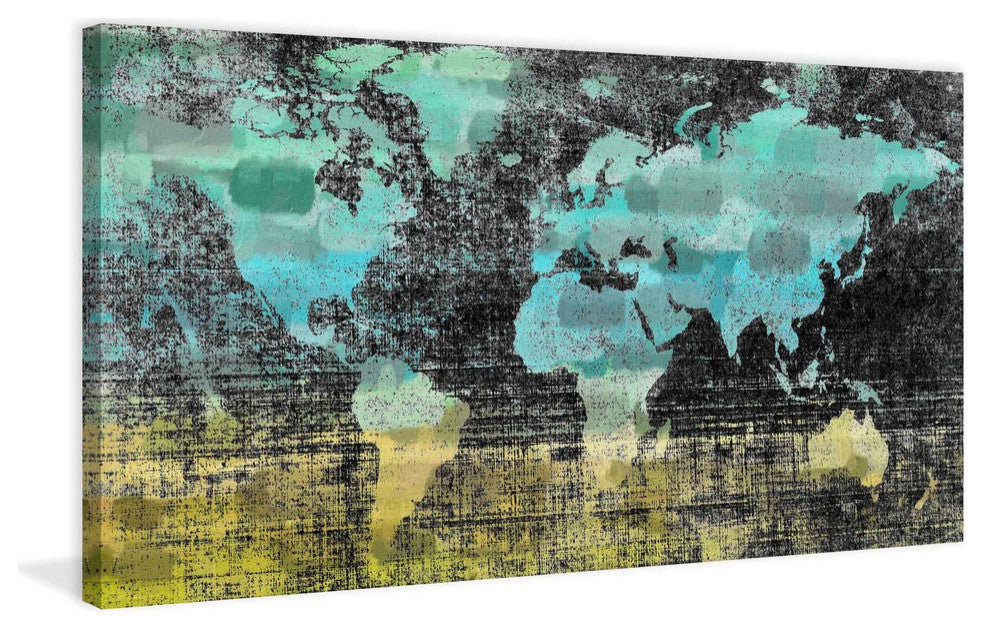 "Aqua Midnight" Fine Art Canvas Print, 45"x22.5"