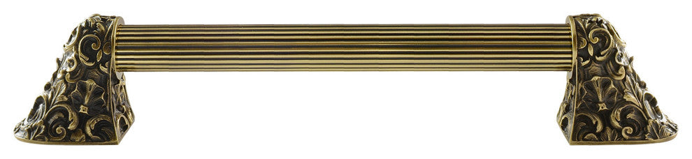 Acanthus Appliance Pull, Antique Brass, 12", Fluted