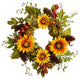 26" Fall Hydrangea, Sunflower and Pinecones Artificial Autumn Wreath