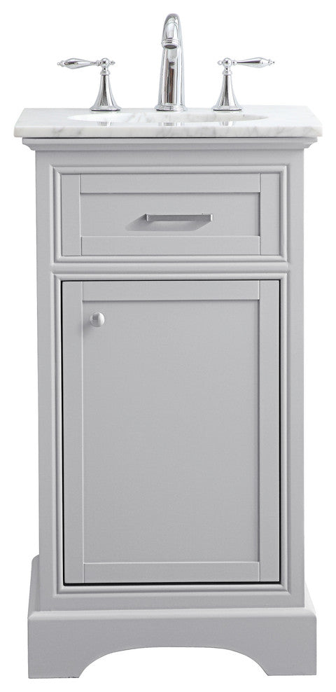 Amber Single Bathroom Vanity, Blue, Light Grey, 19"