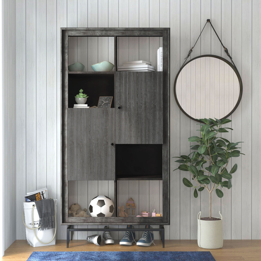 Camilo 72" High 2 Door Accent Cabinet, Black