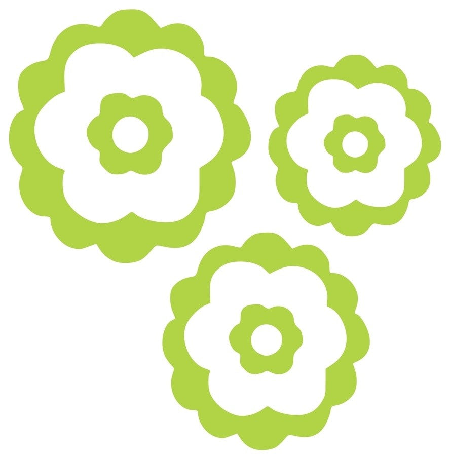 Natalie's Flower Set Vinyl Wall Decals 10", 12", 14", Olive