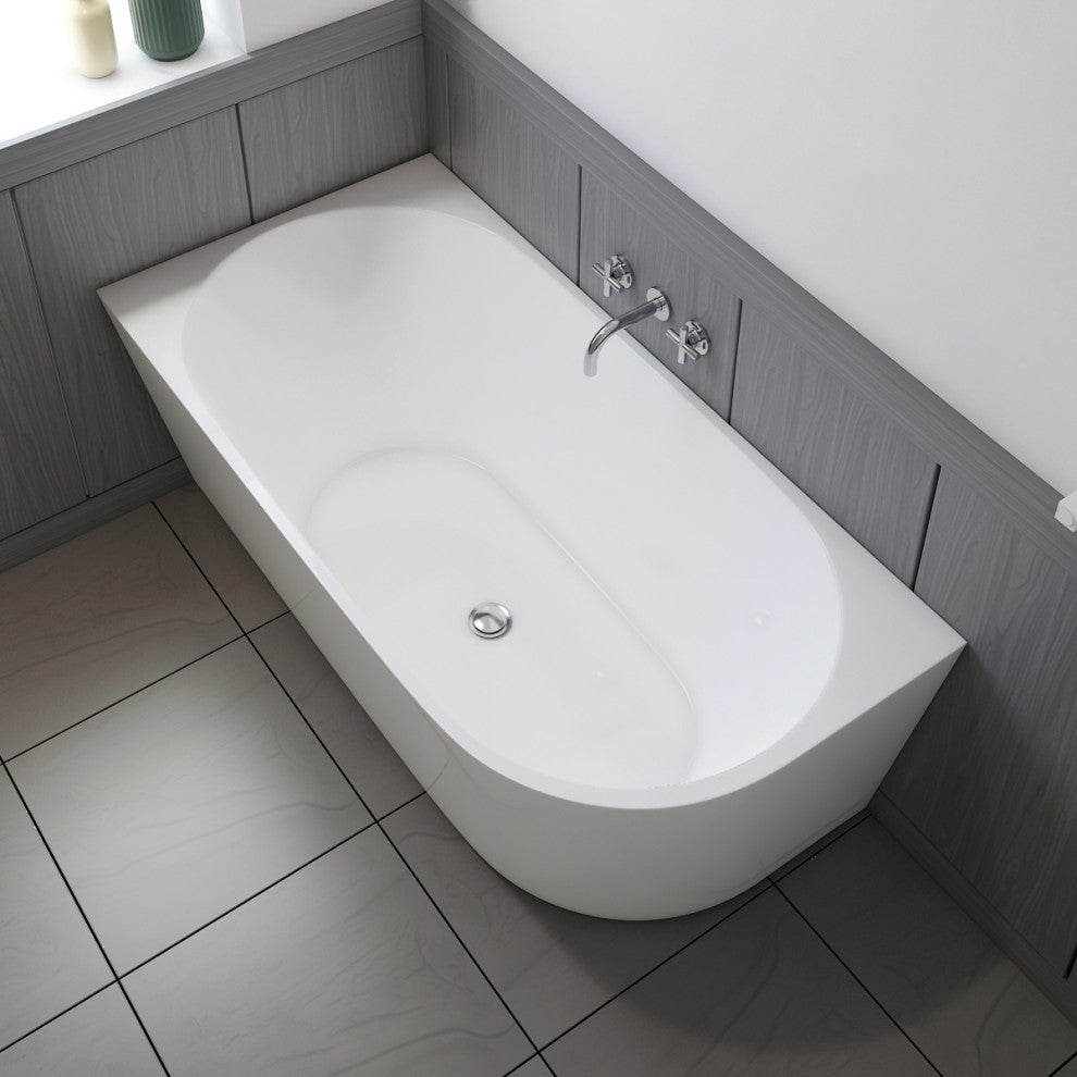 Poppy 59" Left Corner Freestanding Bathtub