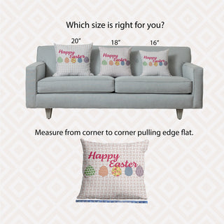 Happy Easter Polyester Indoor Pillow, Shell Pink, 26"x26"