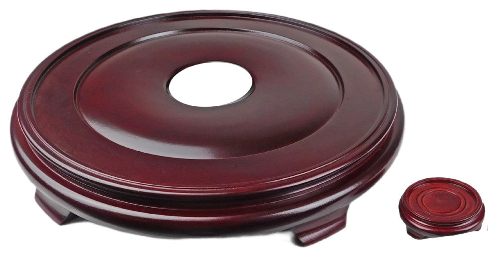 Dark Red Mahogany Porcelain Vase Stand, 6