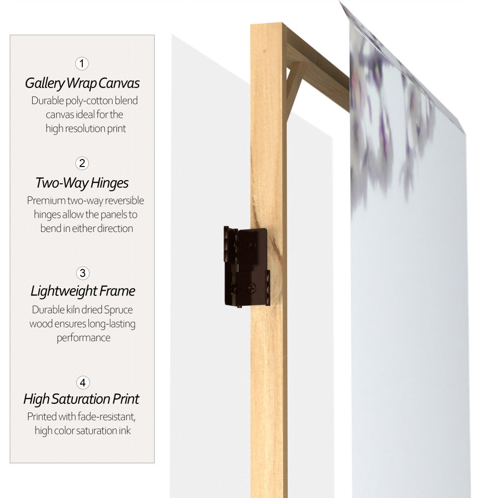 6' Tall Double Sided Cherry Blossoms Room Divider