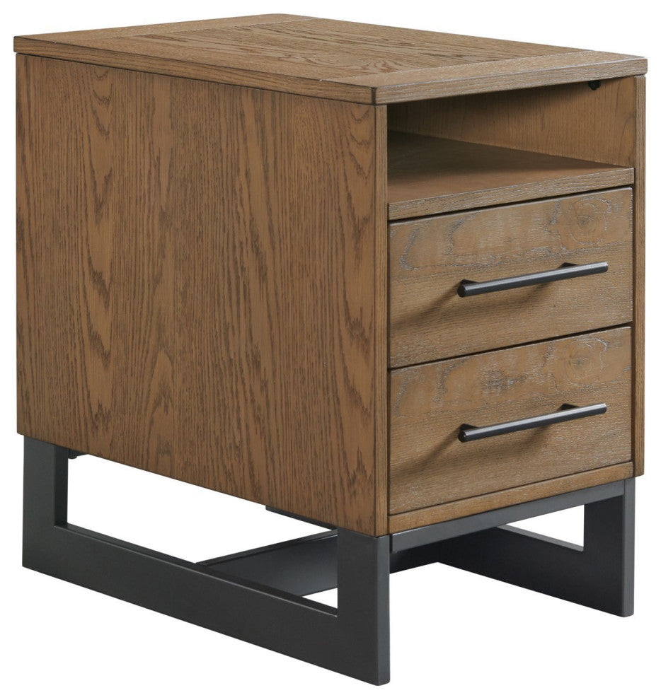 Eden 16" Wide Chairside Table With USB Port, Rustic Dune