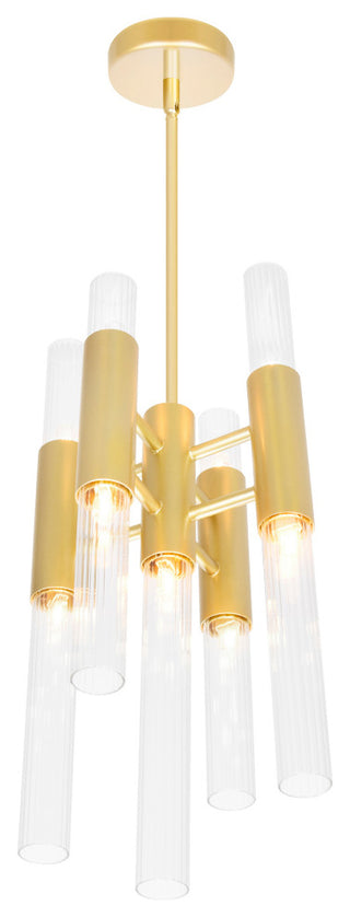 Orgue 9 Light Mini Pendant With Satin Gold Finish