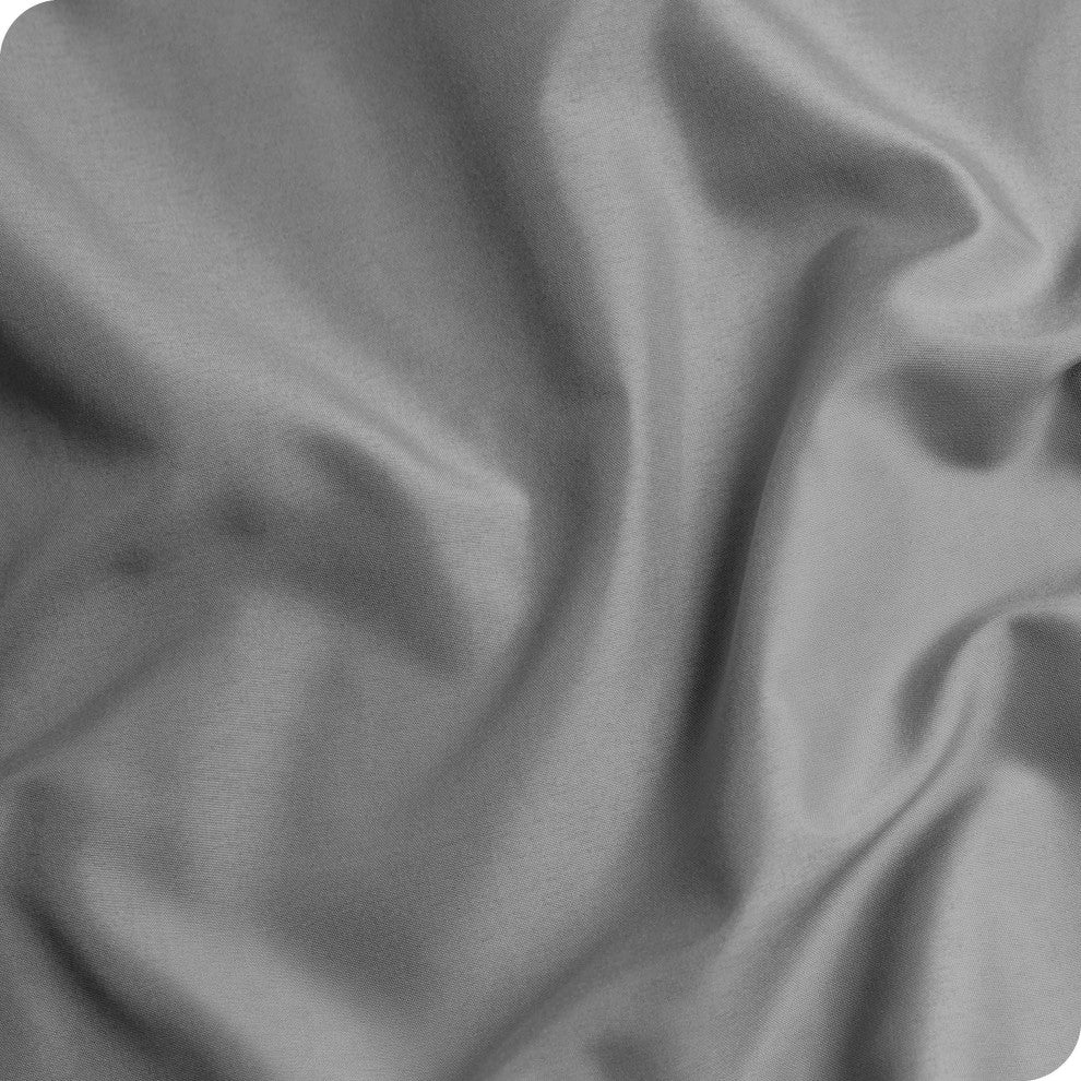 Fitted Dual Pocket Bottom Sheet 1800 Microfiber Ultra-Soft, Gray, Cal King