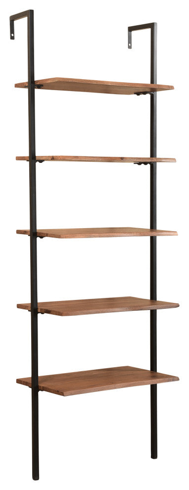 Stafford Live Edge Wall Mounted Bookcase, Light Walnut