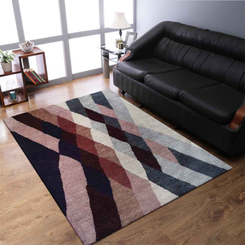 Hand Knotted Silk Area Rug Contemporary Multicolor