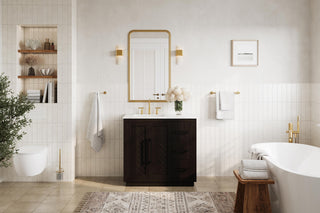 Home Living 36" Single Bathroom Vanity, Chocolate Oak