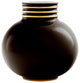 Arienne Petite Round Vase, Black & 24k Gold