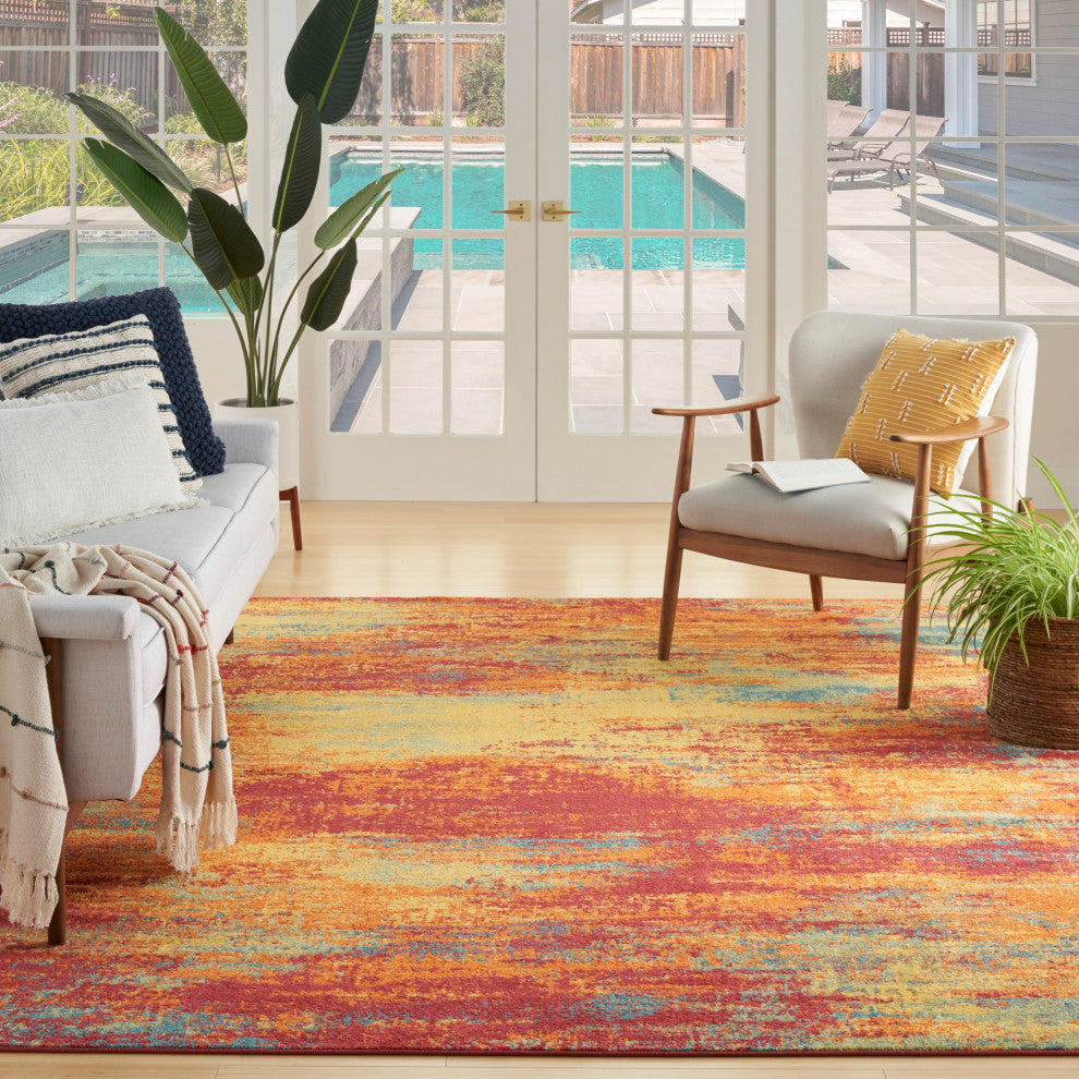 Nourison Essentials 5'' x 7'' Flame Modern Rug
