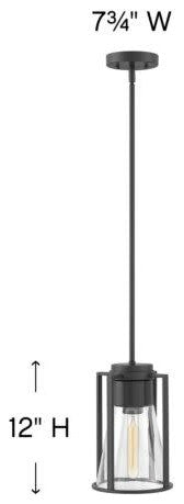 Hinkley Lighting 63307-CL Refinery 1 Light 7-3/4\"W Mini Pendant - Brushed