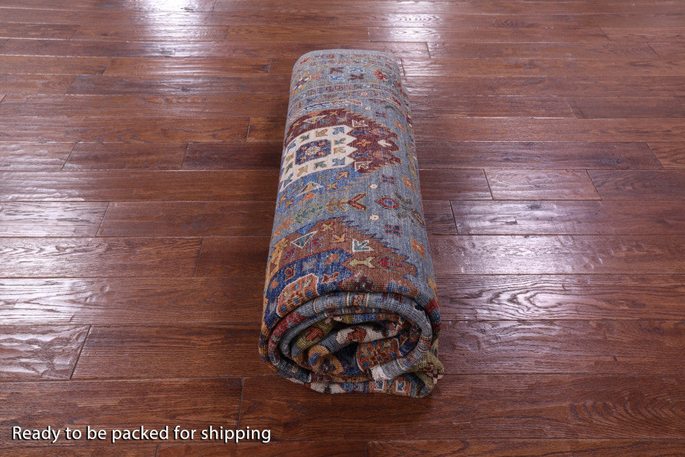 6' 10" X 10' 3" Hand-Knotted Fine Turkmen Wool Rug Q11281
