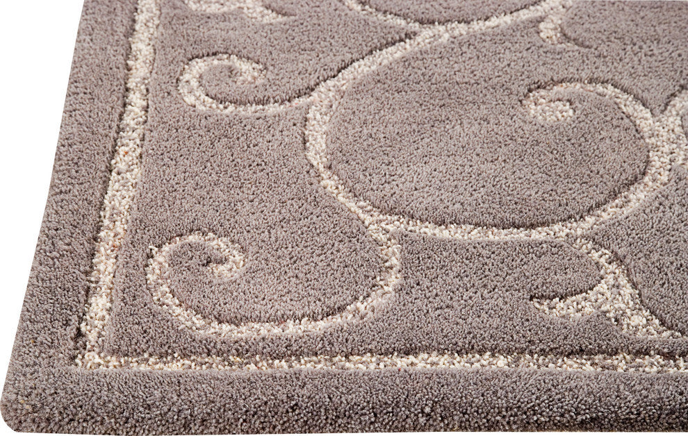 Hand Tufted Grey New Zealand Wool Area Rug
