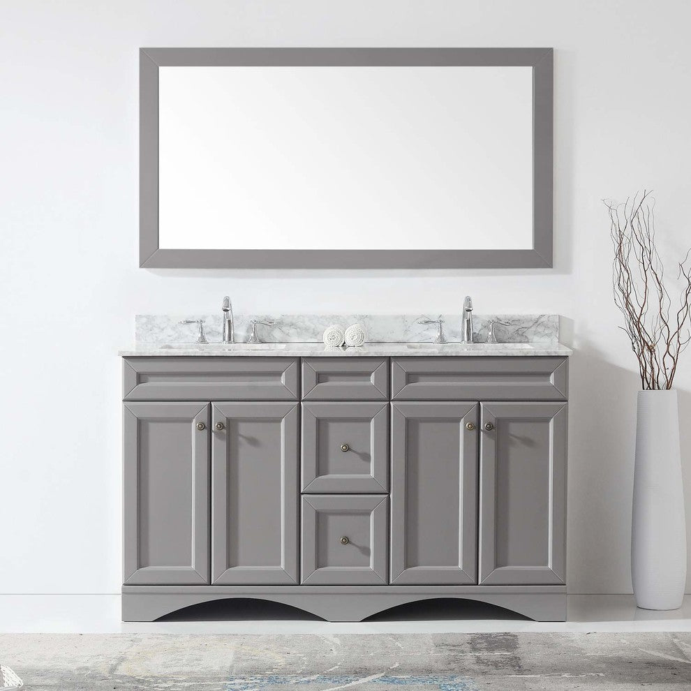 Talisa 60" Double Bathroom Vanity Set in Gray