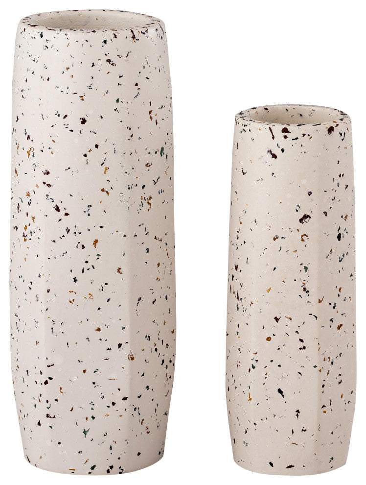 Terrazzo White Vase, Small Skinny