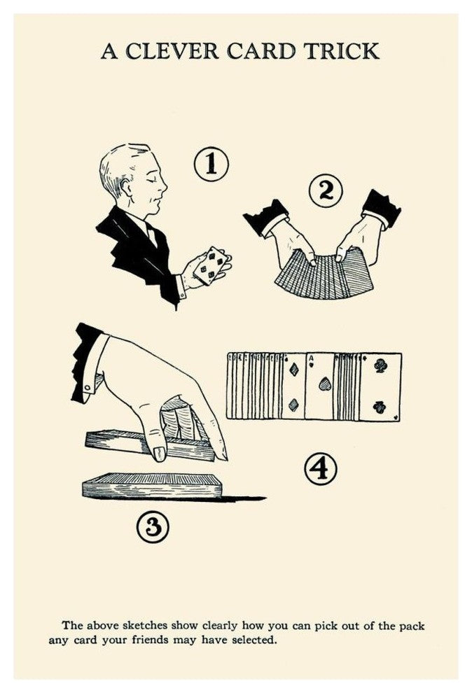 "A Clever Card Trick" Digital Paper Print by Retromagic, 31"x46"