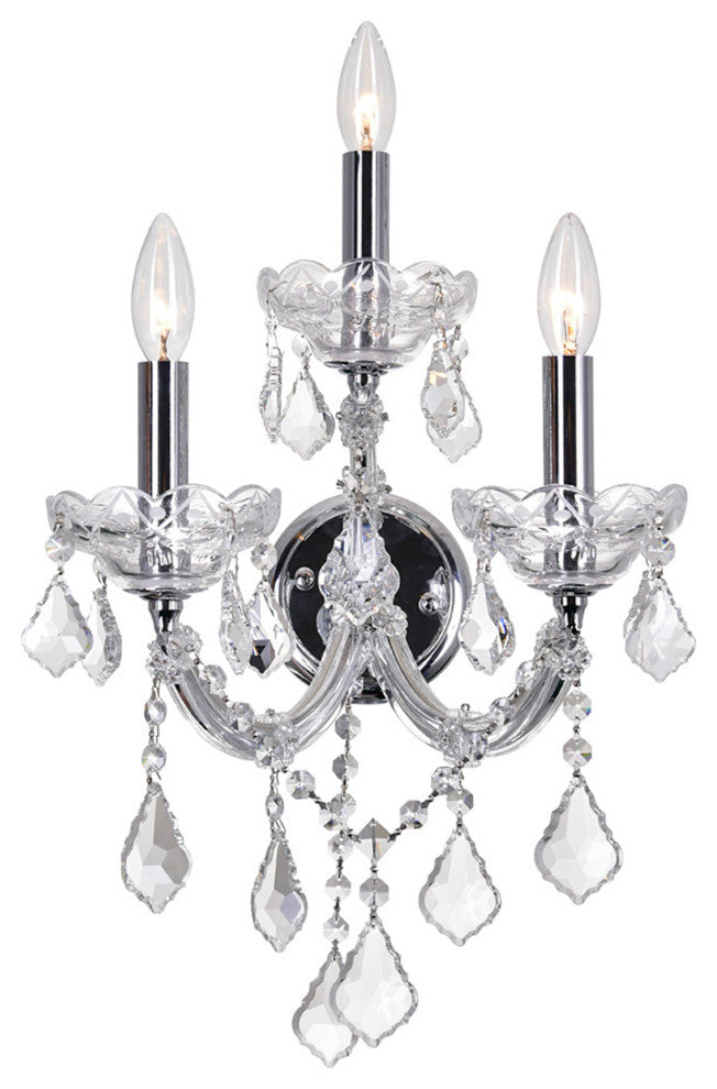 Maria Theresa 3 Light Wall Sconce With Chrome Finish
