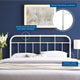 Headboard, King Size, Metal, White, Modern Farmhouse, Bedroom Master Suite