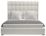 Nativa Interiors Moyra Box Bed, Off White, Ca King, Headboard Height: Medium
