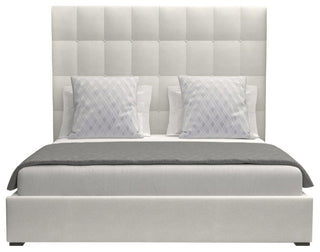 Nativa Interiors Moyra Box Bed, Off White, Ca King, Headboard Height: Medium
