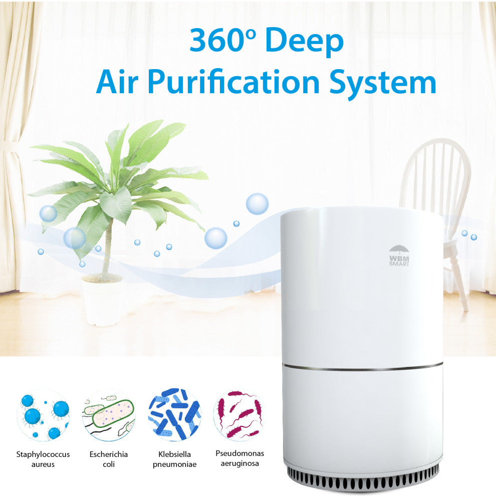 WBM Smart Air Purifier, Air Cleaner For Extra Large Room, 25db Quiet Air Purifi