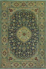 Super Vintage Distressed Saeweard Navy/Beige Rug, 6'8 x 9'9