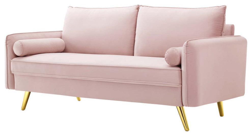Sofa, Velvet, Pink, Modern, Living Lounge Room Hotel Lobby Hospitality