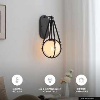 Voyager 1 Light Wall Sconce Matte Black