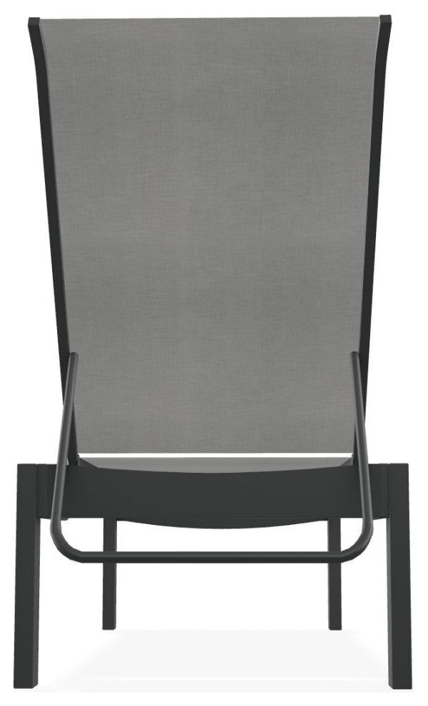 Leeward Sling Stackable Outdoor Chaise Lounge, Alloy/Graphite
